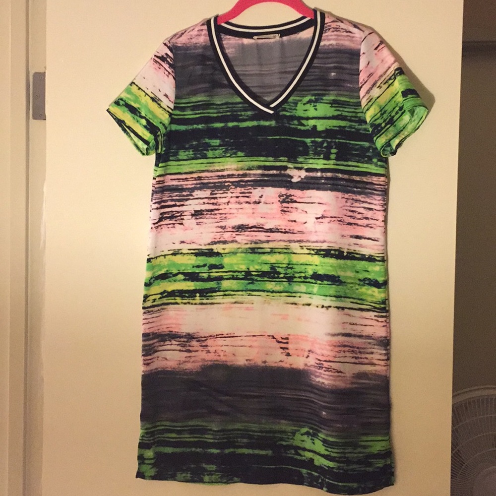Mixed media shirt dress
